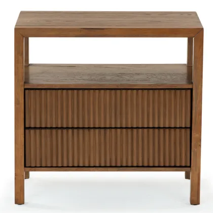 Shelbie 2 Drawer Nightstand - Medium Oak