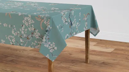 Tablecloth 56" x 108", Mint Cherry Blossom, 56" x 108"
