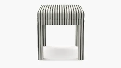 Parsons Ottoman, Black Classic Ticking Stripe
