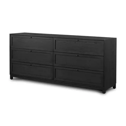 Millie 6 Drawer Dresser - Drifted Matte Black Veneer