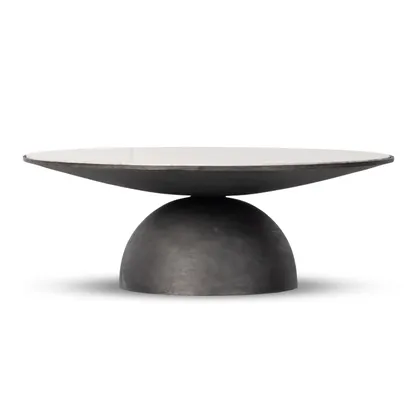 Corbett Large Coffee Table-Crm Taupe Mrb