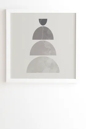 Monochrome Balance 1 by Alisa Galitsyna - Framed Wall Art Basic White 30" x 30"