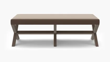 Double X Bench, Mink Performance Plush Velvet