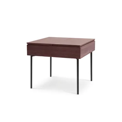 Carta Side Table - Walnut - Wood / Straight Leg