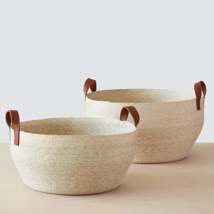 The Citizenry Mercado Floor Baskets Set of 2 | Medium/Large | Natural