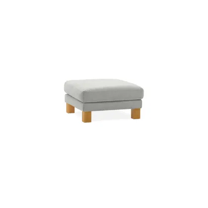 Union Ottoman - Crushed Gravel - Performance Chenille / Oak - Wood / Square Leg