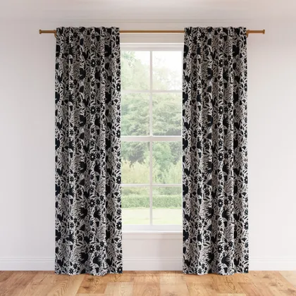 Printed Linen Curtain, Ink Frida, 50" x 84", Privacy