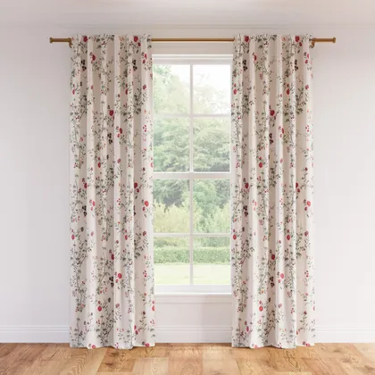 Printed Linen Curtain, Multi Bamboo Garden, 50" x 96", Privacy