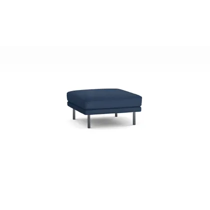 Field Ottoman - Navy Blue - Performance Basketweave / Black - Metal