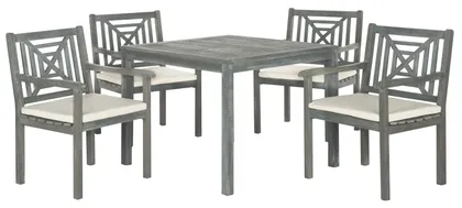 Del Mar 5 Piece Dining Set - Ash Grey/Beige - Safavieh
