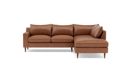 Sloan Leather 3-Seat Right Bumper Sectional