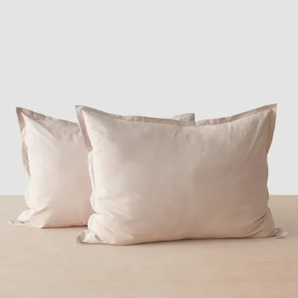The Citizenry Stonewashed Organic Cotton Percale Shams | Standard | Blush