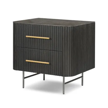 Fletcher Nightstand - Distressed Black Oak