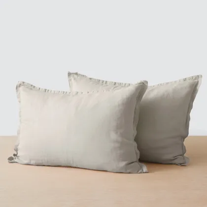 The Citizenry Stonewashed Linen Shams | Standard | Solid Sand