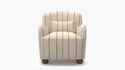 Club Chair, Cocoa Felix, Walnut Bun Foot