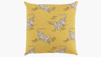 Outdoor 20" Throw Pillow, Dijon Tigresse, 20" x 20"