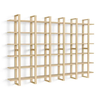 Index Wall Shelf, Set of 6 - Oak - Wood