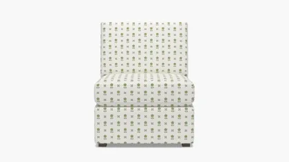 Grande Slipper Chair, Jade Mod Fleur