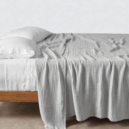The Citizenry Organic Cotton Gauze Bed Blanket | Grey
