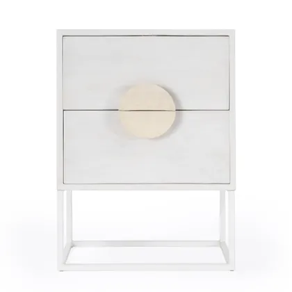 Lennasa White Nightstand
