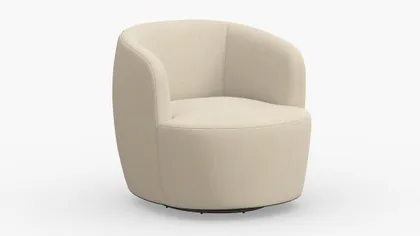 Tub Swivel Chair, Husk Everyday Linen