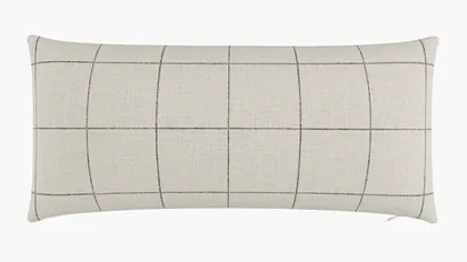 Throw Pillow 14" x 30", Coal Windowpane, 14" x 30"