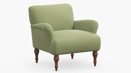 Traditional Accent Chair, Vert Classic Velvet