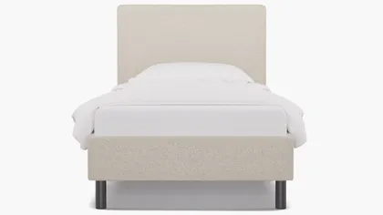 Tailored Platform Bed, Snow Boucle, Twin