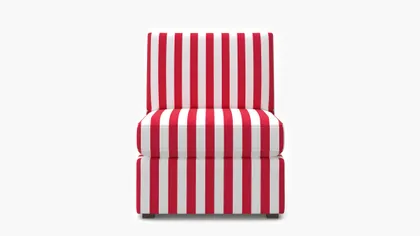 Grande Slipper Chair, Red Cabana Stripe