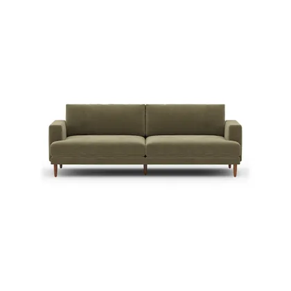 Ember Sofa - 89" / Sage - Performance Chenille / Walnut - Wood