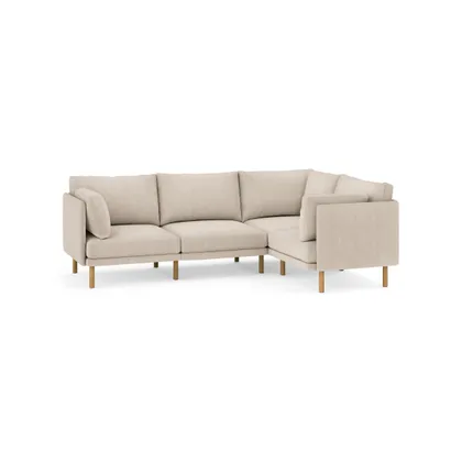 Field 4-Piece Sectional - Oatmeal - Performance Chenille / Oak - Wood