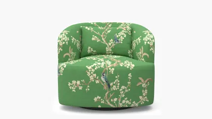 Deco Swivel Chair, Jade Cherry Blossom