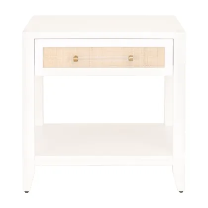 Holland Rattan End Table, White