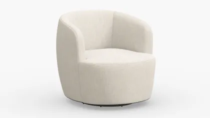 Tub Swivel Chair, Talc Everyday Linen