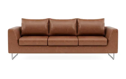 Asher Leather 3-Seat Sofa