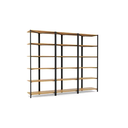 Canon Triple Tall Shelves - Oak - Wood