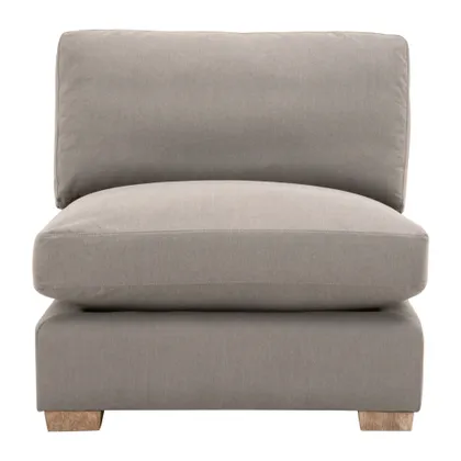 Hayden Modular Taper 1-Seat Armless Sofa Chair, LiveSmart Peyton-Slate, Natural Gray Oak