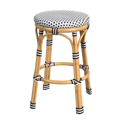 Tobias Black and White Outdoor Counter Stool