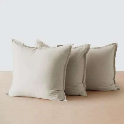 The Citizenry Organic Resort Cotton Euro Shams Set of 3 | Solid Sand