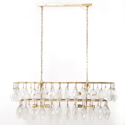 Adeline Rectangular Chandelier-Gold Leaf