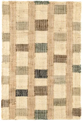 Mosaic Blue Handwoven Jute Rug