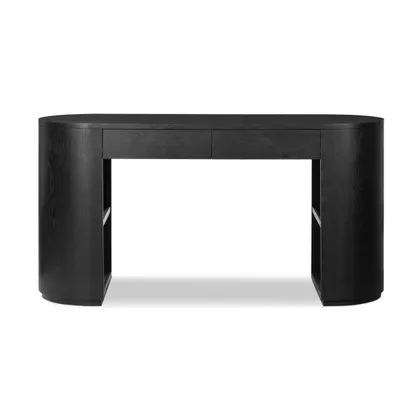 Pilar Desk-Brushed Ebony Oak Veneer