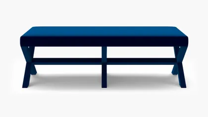 Double X Bench, Cobalt Performance Plush Velvet