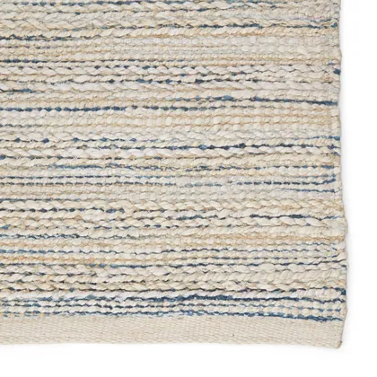 Canterbury Natural Striped White/ Blue Area Rug (8'X10')