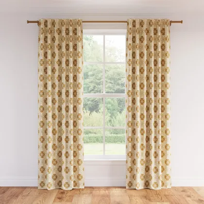 Printed Linen Curtain, Rattan Solaire, 50" x 96", Privacy