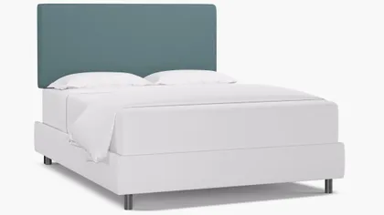 Square Back Headboard, Seaglass Everyday Linen, Queen