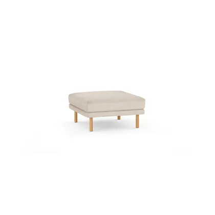 Field Ottoman - Oatmeal - Performance Chenille / Oak - Wood