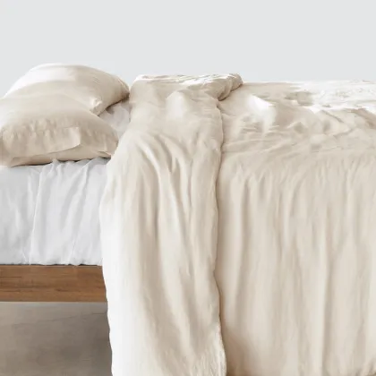 The Citizenry Stonewashed Linen Duvet Cover | King/Cal King | Duvet + Sham Set | Ivory