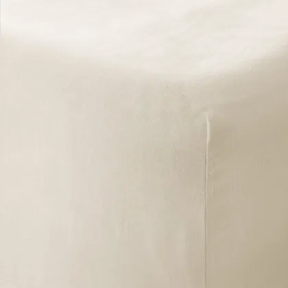 The Citizenry Stonewashed Linen Fitted Bed Sheet | California King | Ivory