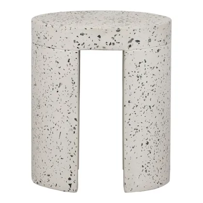 Lyon Outdoor Stool White Terrazzo